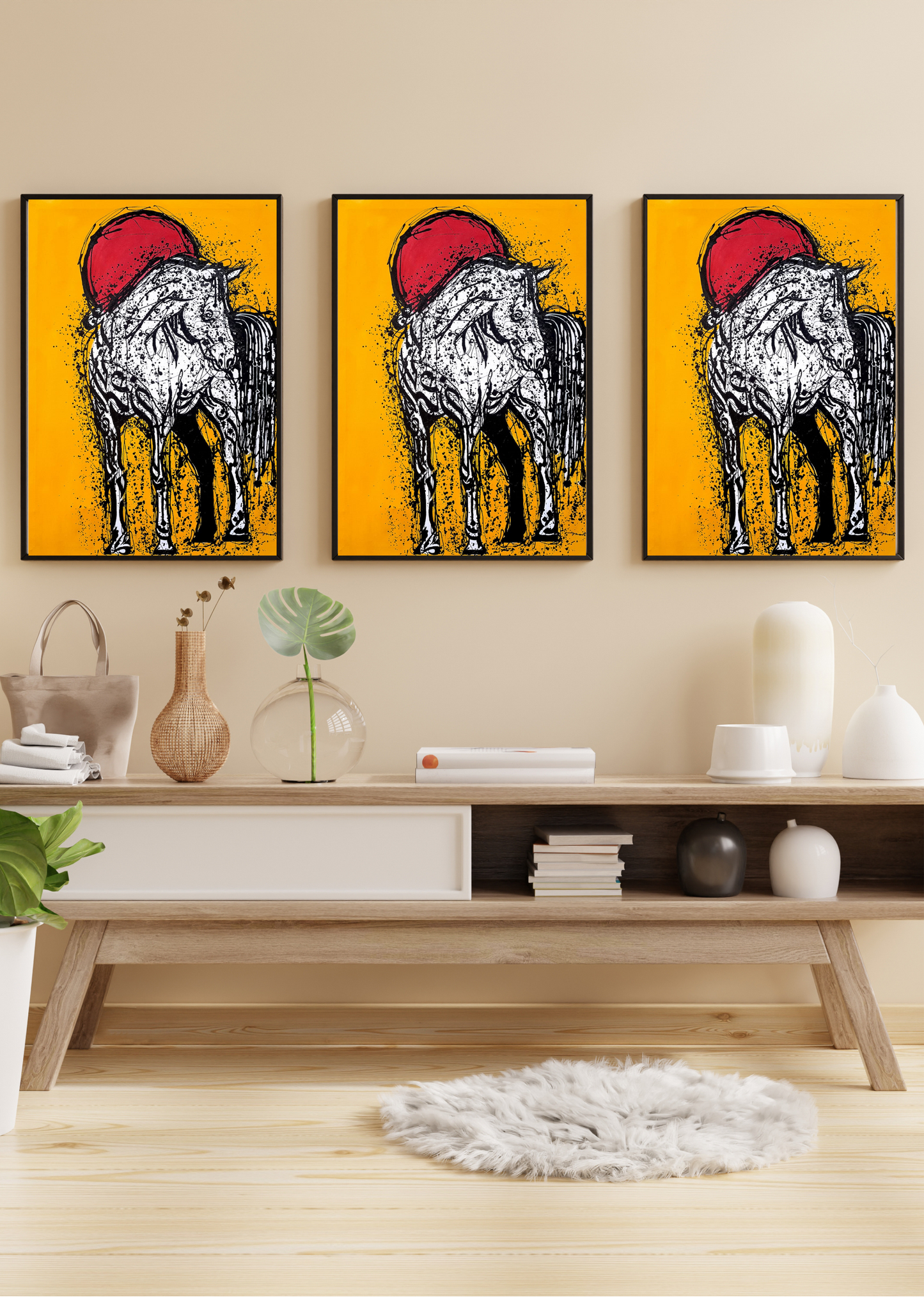Arabian Pride Abstract Wall Art | Digital Download | Oil Painting Style Printable 36x48 Artwork for Modern Decor