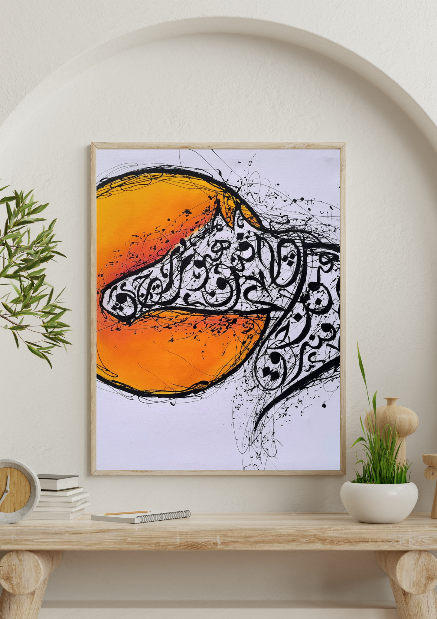 Majestic Arabian Stallion – Oil on Canvas Digital Art | 42x36 Inch Abstract Arabian Horse Painting Download