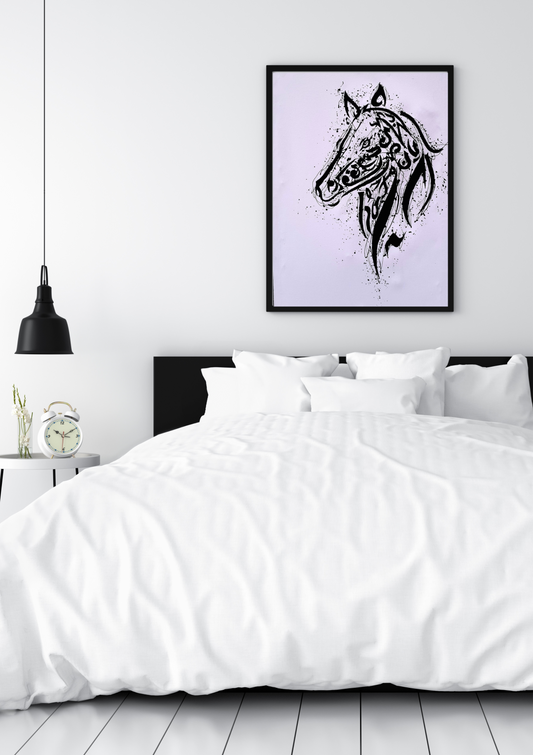 Arabian Pride – Abstract Arabian Horse Oil Painting | 24x36in Digital Wall Art Download