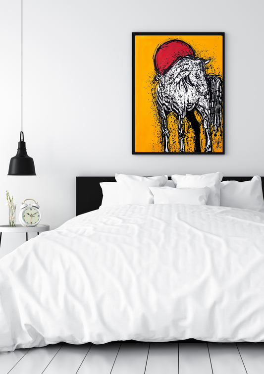 Arabian Pride Abstract Wall Art | Digital Download | Oil Painting Style Printable 36x48 Artwork for Modern Decor