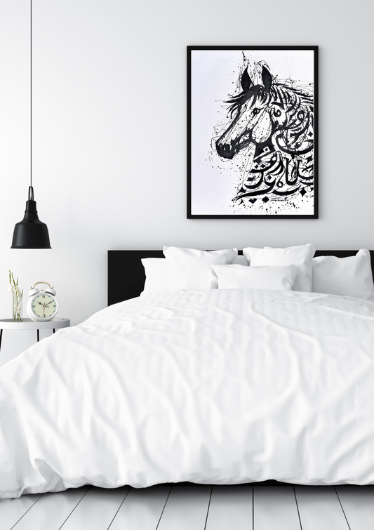 Arabian Pride – Square Arabian Horse Oil Painting | 24x24in Digital Wall Art Print