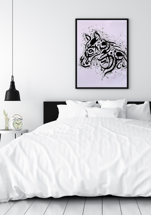 Arabian Pride – Square Arabian Horse Abstract Art | 24x24in Oil Painting Digital Download