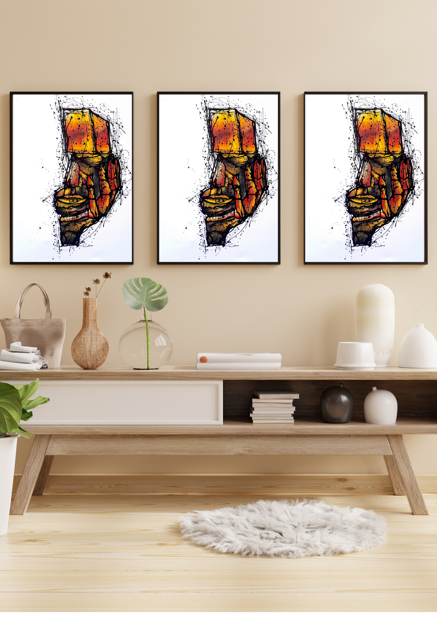 Modern Abstract Wall Art Thoughts theme | Digital Download Printable | Oil Painting Style 36x42