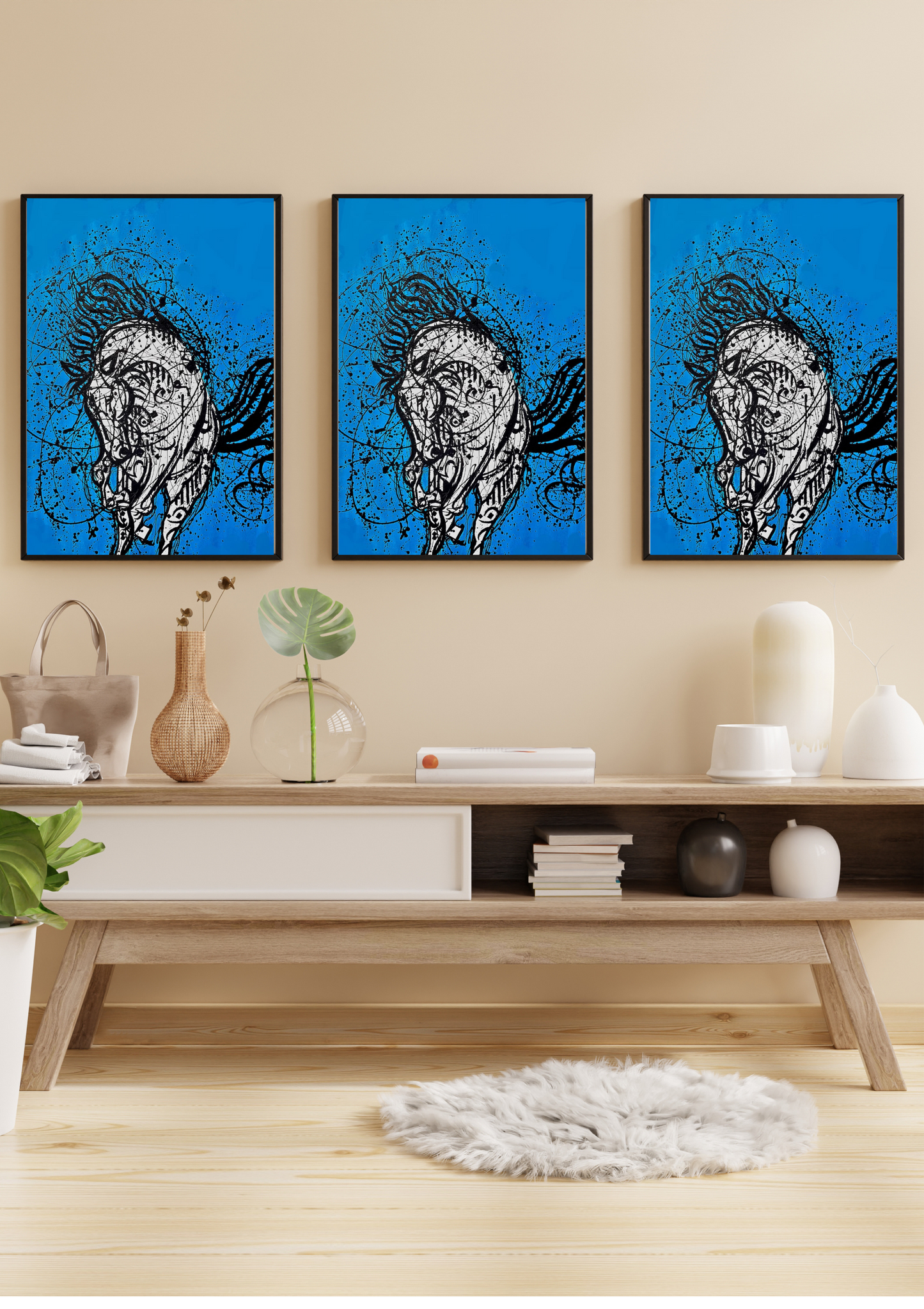 Arabian Pride Abstract Wall Art | Digital Download | Printable Oil Painting Style 36x48 for Modern Home Decor