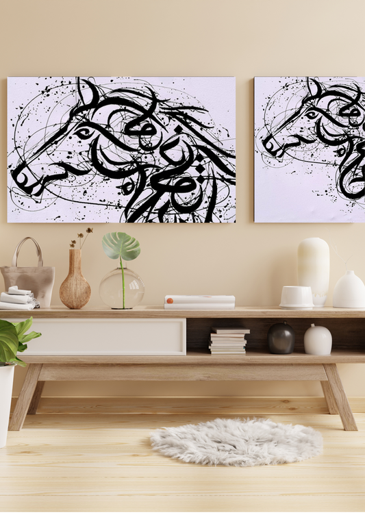 Arabian Pride – Majestic Arabian Horse Abstract Art | 36x24in Oil Painting Digital File