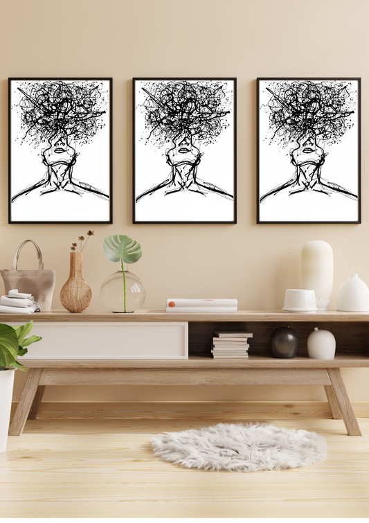 Abstract Wall Art Perception Theme Digital Download | Oil Painting Style | Printable 24x36 Artwork for Modern Home Decor