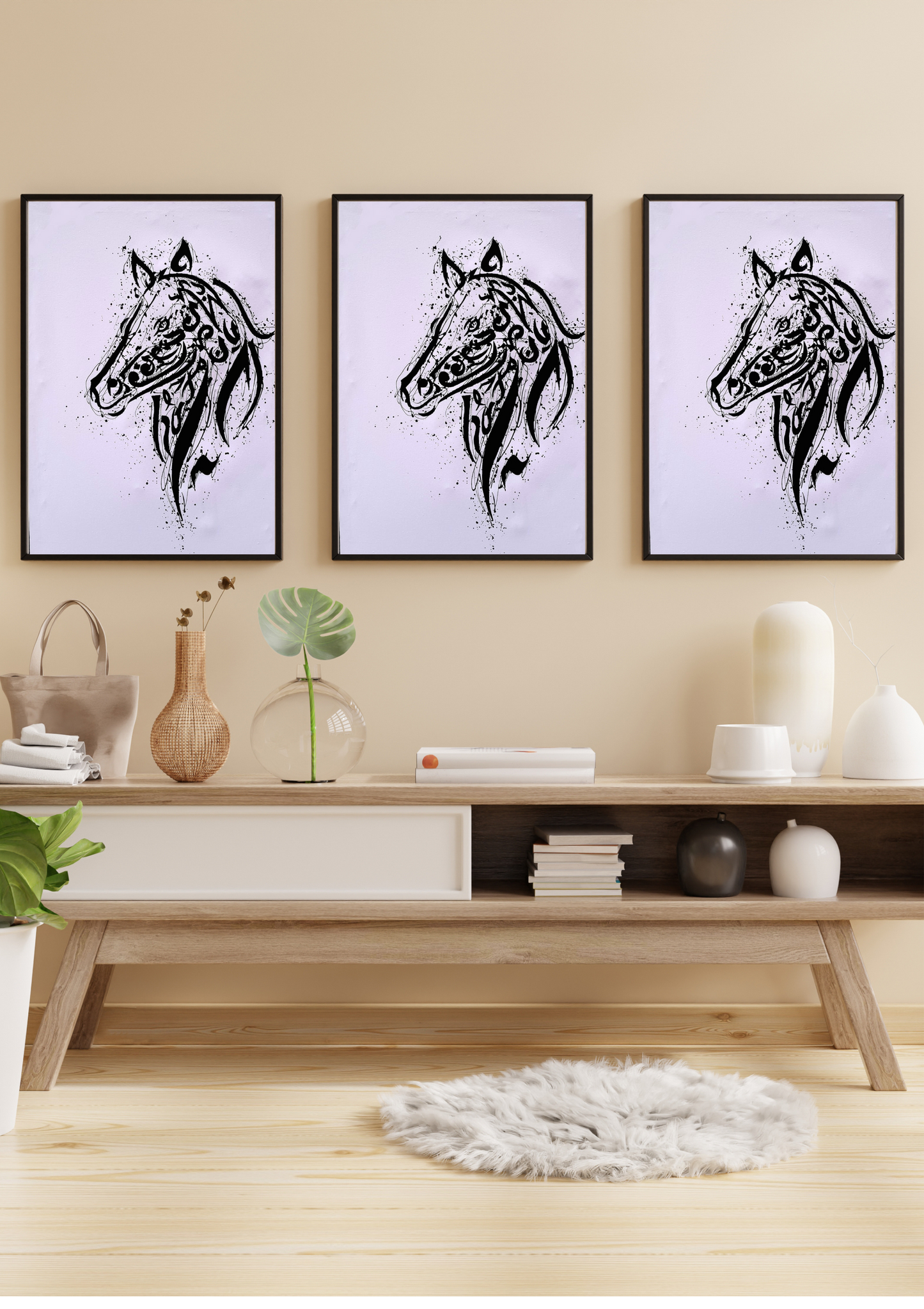 Arabian Pride – Abstract Arabian Horse Oil Painting | 24x36in Digital Wall Art Download