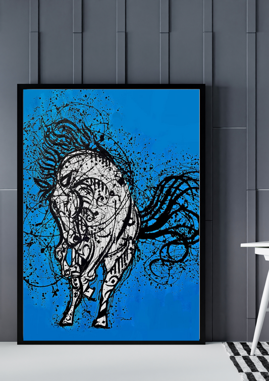 Arabian Pride Abstract Wall Art | Digital Download | Printable Oil Painting Style 36x48 for Modern Home Decor