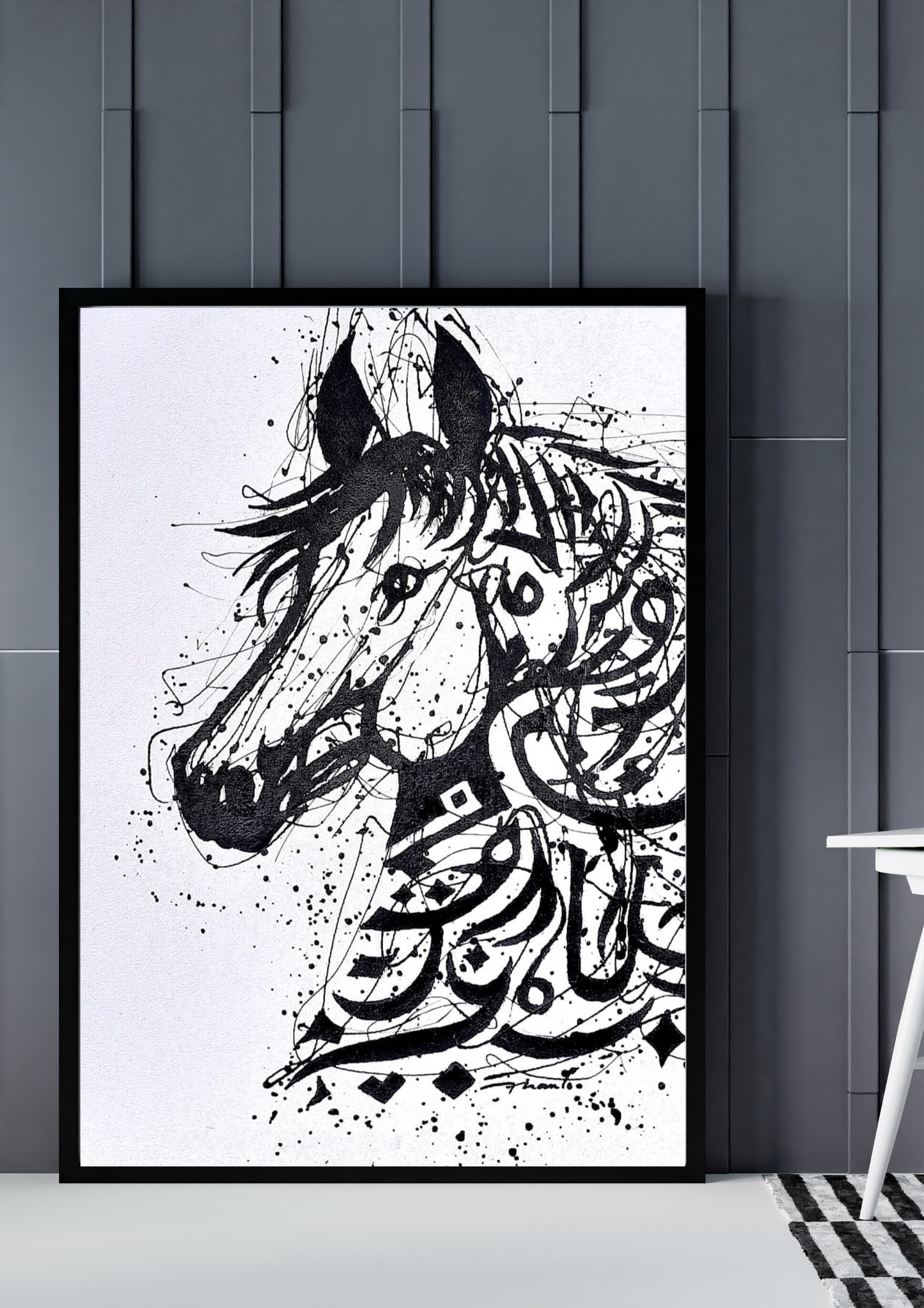 Arabian Pride – Square Arabian Horse Oil Painting | 24x24in Digital Wall Art Print