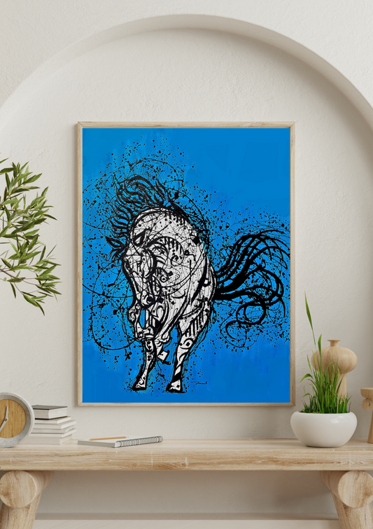 Arabian Pride Abstract Wall Art | Digital Download | Printable Oil Painting Style 36x48 for Modern Home Decor