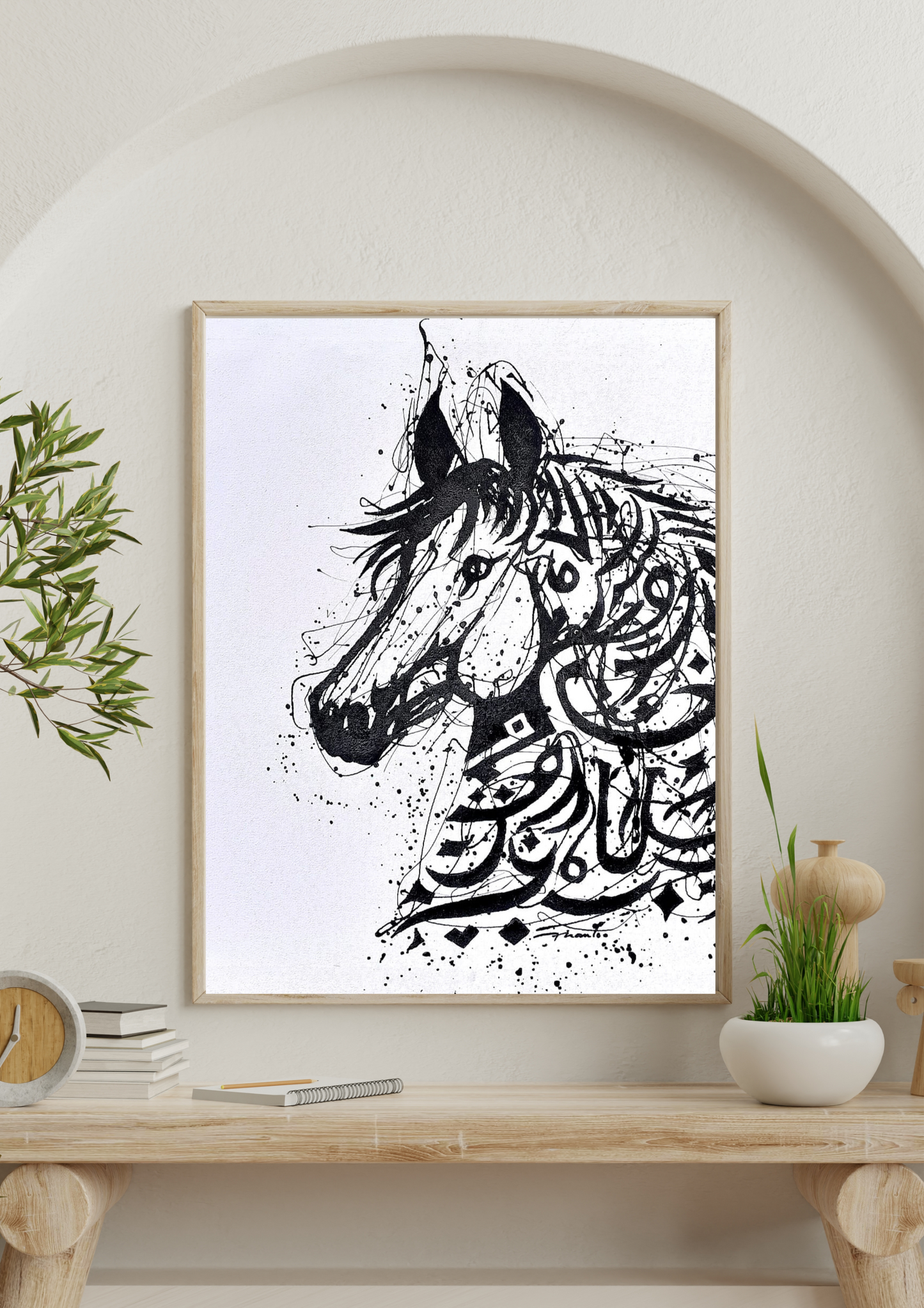 Arabian Pride – Square Arabian Horse Oil Painting | 24x24in Digital Wall Art Print