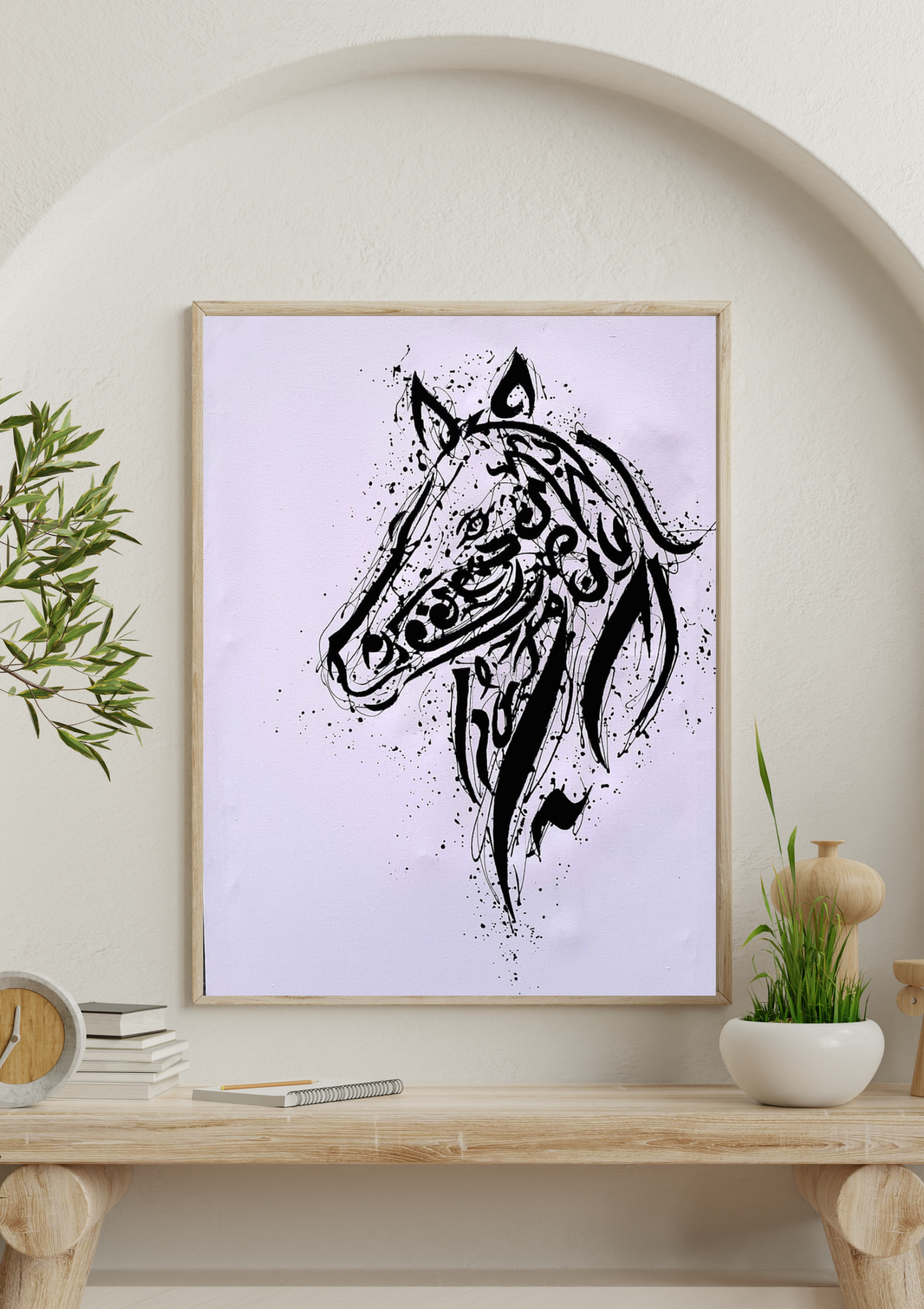 Arabian Pride – Abstract Arabian Horse Oil Painting | 24x36in Digital Wall Art Download