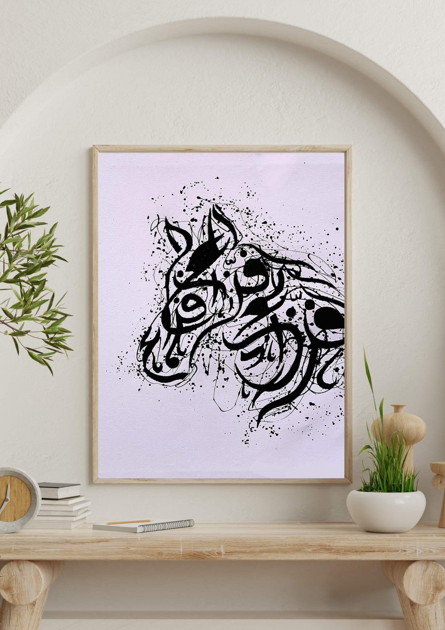 Arabian Pride – Square Arabian Horse Abstract Art | 24x24in Oil Painting Digital Download
