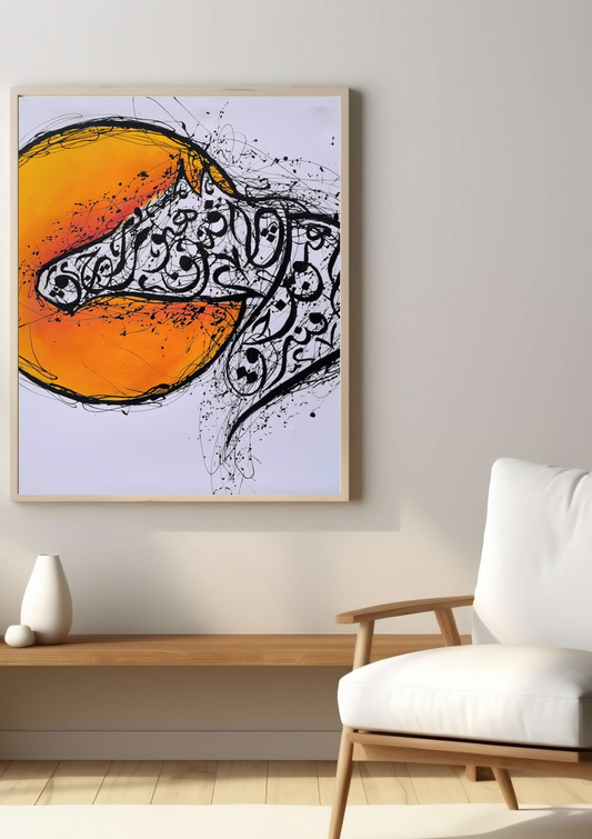 Majestic Arabian Stallion – Oil on Canvas Digital Art | 42x36 Inch Abstract Arabian Horse Painting Download